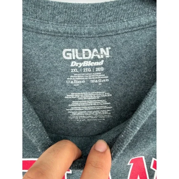 Gildan‎ Indiana Hoosiers Crimson White Graphic T Shirt Mens 2XL DryBlend - Picture 3 of 3